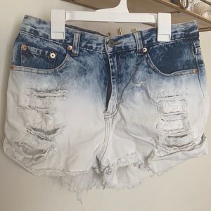 Forever 21 acid wash denim ombré blue shirts